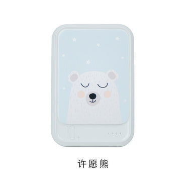 Maoxin mini powerbank 10000 mah 9 patterns one hand hold portable type c micro dual input one usb output cute cartoon power bank