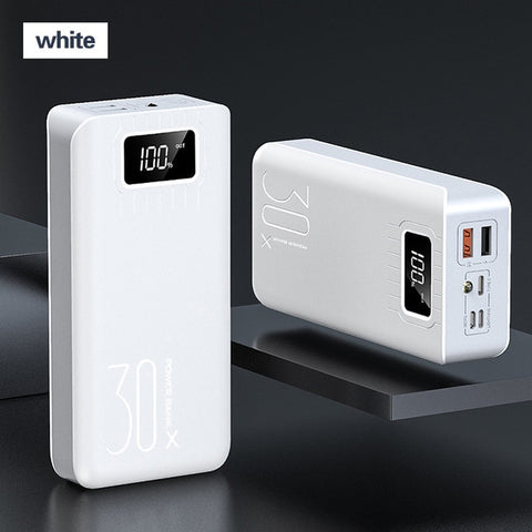 30000mAh LED Display Power Bank For iPhone Samsung Tablet Powerbank Dual USB Charger QC Fast Charging External Battery Pack Bank