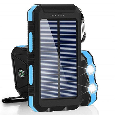 Solar Portable Waterproof Portable Power Bank 30000 MAh for All Smart Phone Battery Powerbank Fast Charging External Battery LED