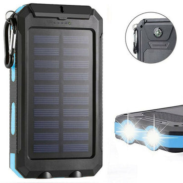 Solar Portable Waterproof Portable Power Bank 30000 MAh for All Smart Phone Battery Powerbank Fast Charging External Battery LED