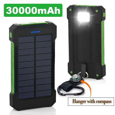 2019 New Portable Waterproof Solar Power Bank 20000mah Dual-USB Solar Battery Charger powerbank for all Phone Universal Charger