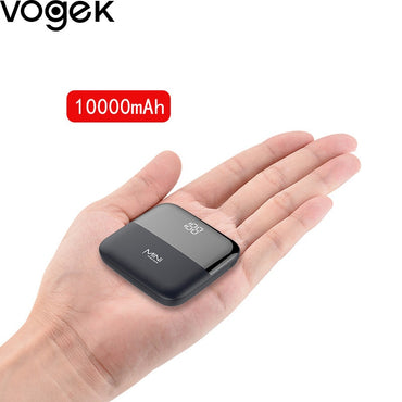 Vogek Mini Power Bank 10000mAh LED Display External Portable Type C Charger PoverBank Double USB for iPhone Huawei Samsung