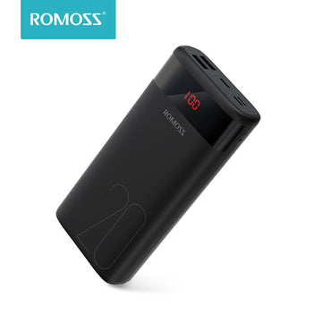 ROMOSS Ares 20 20000mAh Power Bank USB Type Portable Charger External Battery 5V 2.1A With LED Display For Phones Tablet