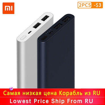 New Xiaomi Mi Power Bank 3 10000 mAh Redmi Power Bank 20000mAh Dual USB Port Quick Charge Powerbank Ultra-thin External Battery