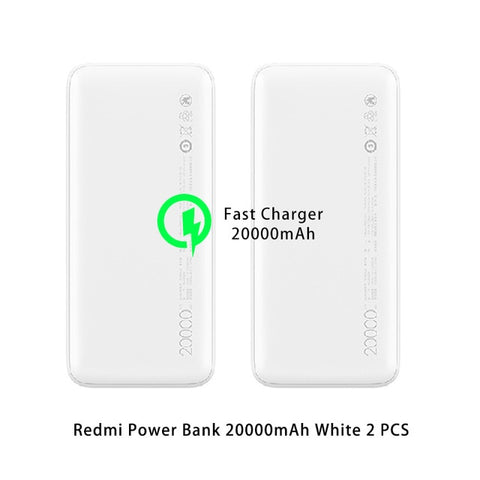 New Xiaomi Mi Power Bank 3 10000 mAh Redmi Power Bank 20000mAh Dual USB Port Quick Charge Powerbank Ultra-thin External Battery