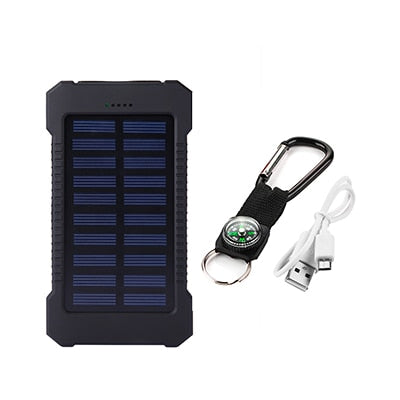 For XIAOMI Iphone 6 7 8 20000mah Portable Solar Power Bank 20000mAh External Battery DUAL Ports powerbank Charger Mobile Charger