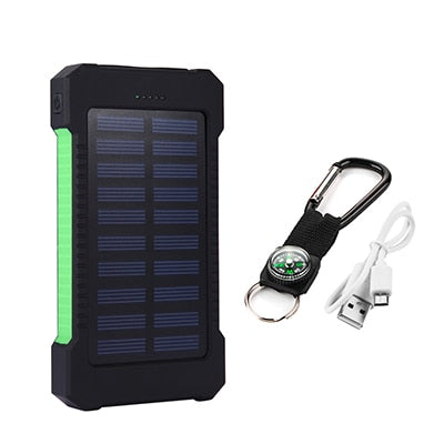 For XIAOMI Iphone 6 7 8 20000mah Portable Solar Power Bank 20000mAh External Battery DUAL Ports powerbank Charger Mobile Charger