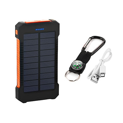 For XIAOMI Iphone 6 7 8 20000mah Portable Solar Power Bank 20000mAh External Battery DUAL Ports powerbank Charger Mobile Charger